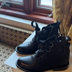 Zadig & Voltaire Black Lace Up Boots